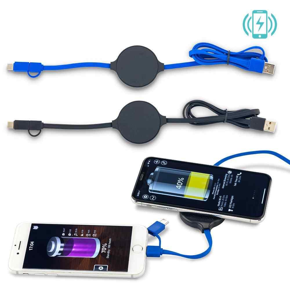 Cargador Inalambrico Con Cable Multicargador - Oferta - Producto promocional personalizable
