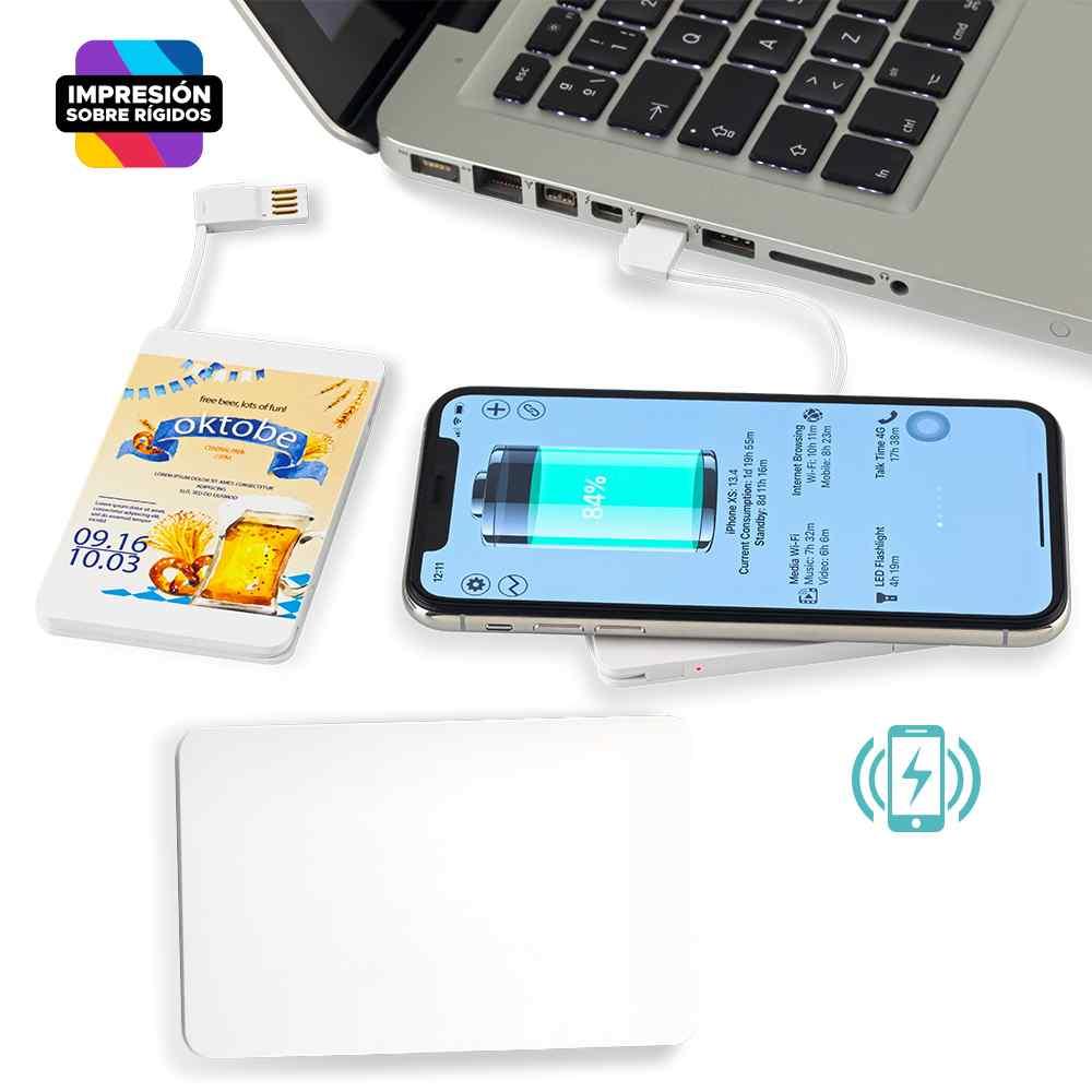Cargador Inalámbrico Credit Card personalizado con logo