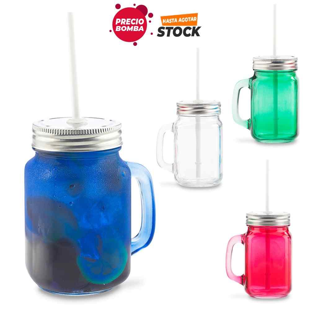 Jarra en Vidrio Kolors 16oz personalizado con logo