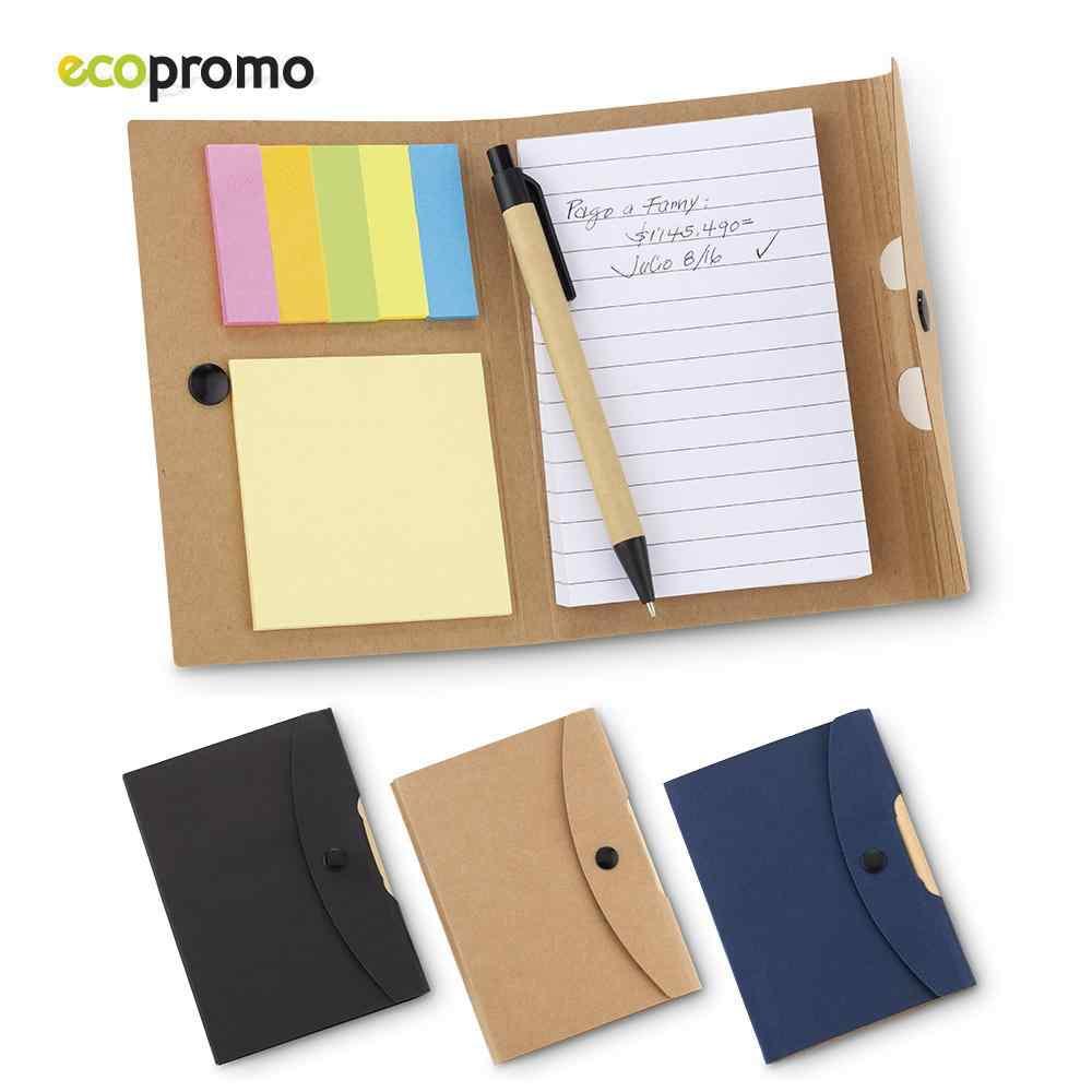 Libreta Con Bolígrafo Button Reciclable - Producto promocional personalizable