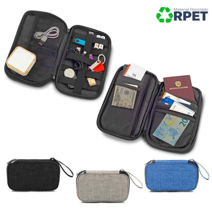 Portadocumentos de Viaje y de Cables Rpet - Producto promocional personalizable
