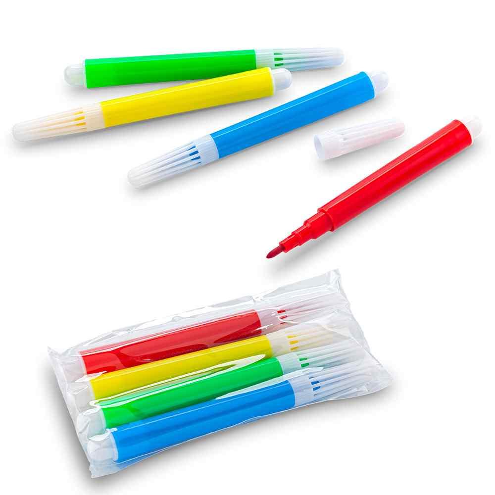 Set de 4 Mini Marcadores Tinta Lavable personalizado con logo