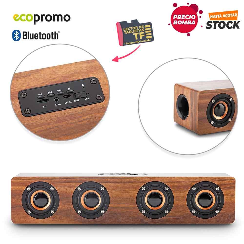 Speaker Bluetooth Retro Bamboo - Producto promocional personalizable