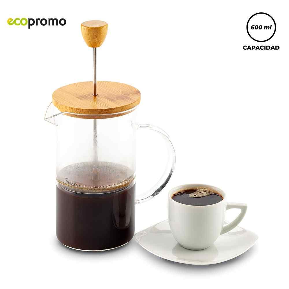 Cafetera en Vidrio y Bambú 600ml personalizado con logo