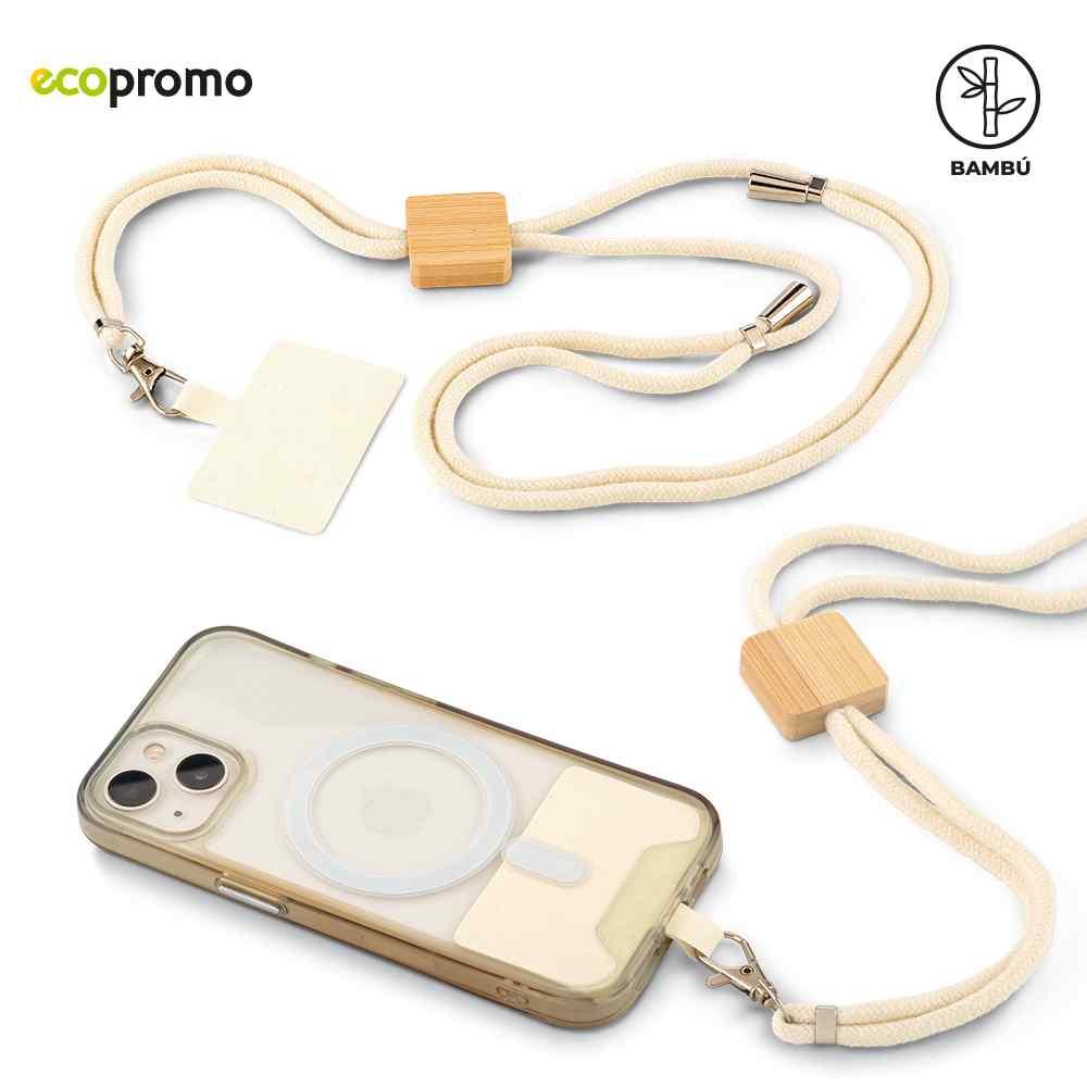 Cordon Para Portacelular Bamboo Eco personalizado con logo