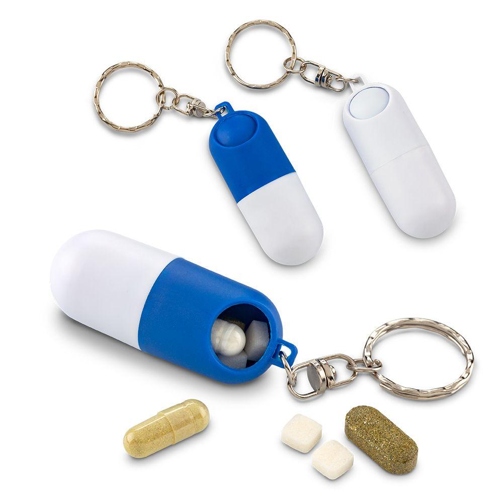 Llavero Pastillero Cápsula personalizado con logo