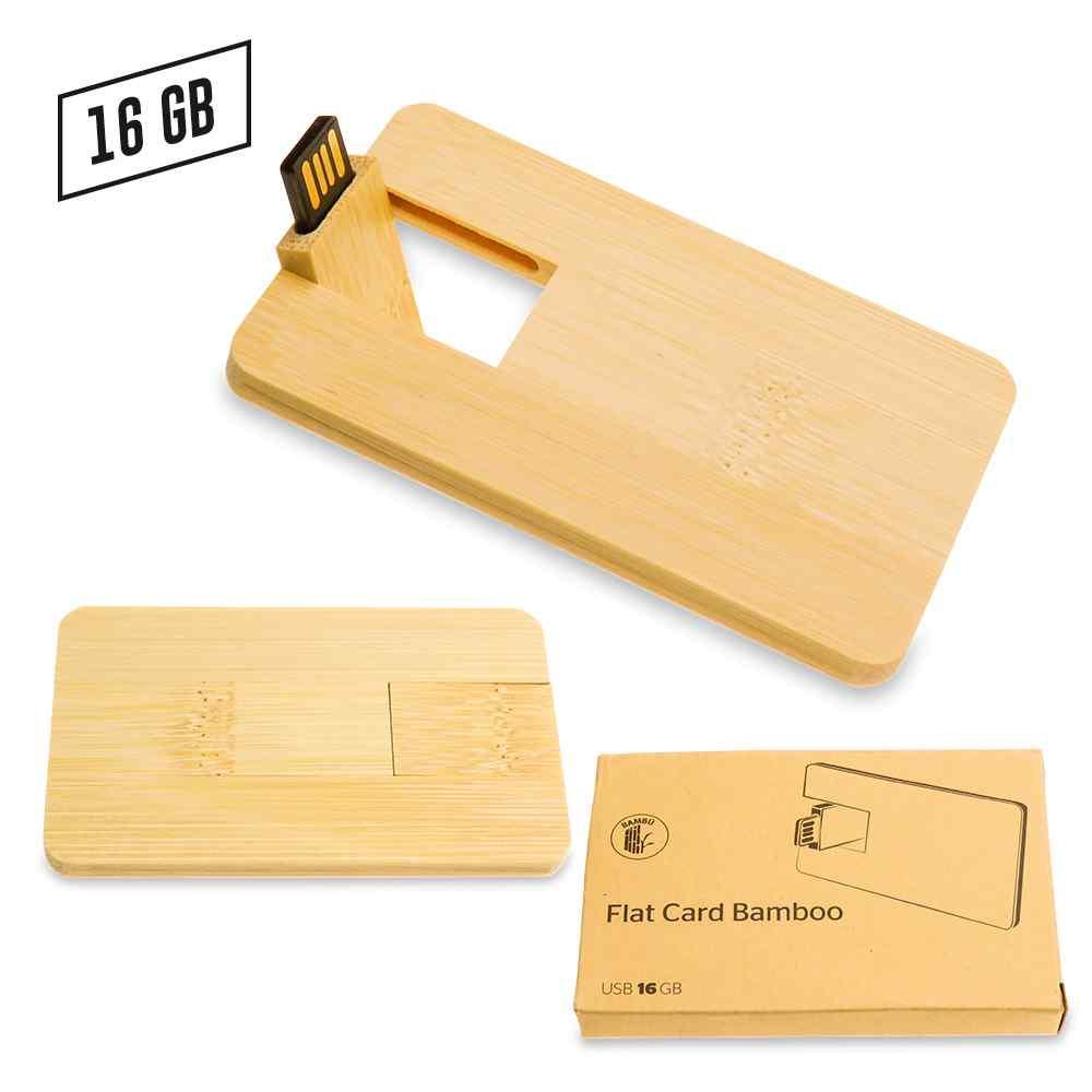 Memoria Usb Credit Card Zilda Bamboo Precio Neto personalizado con logo