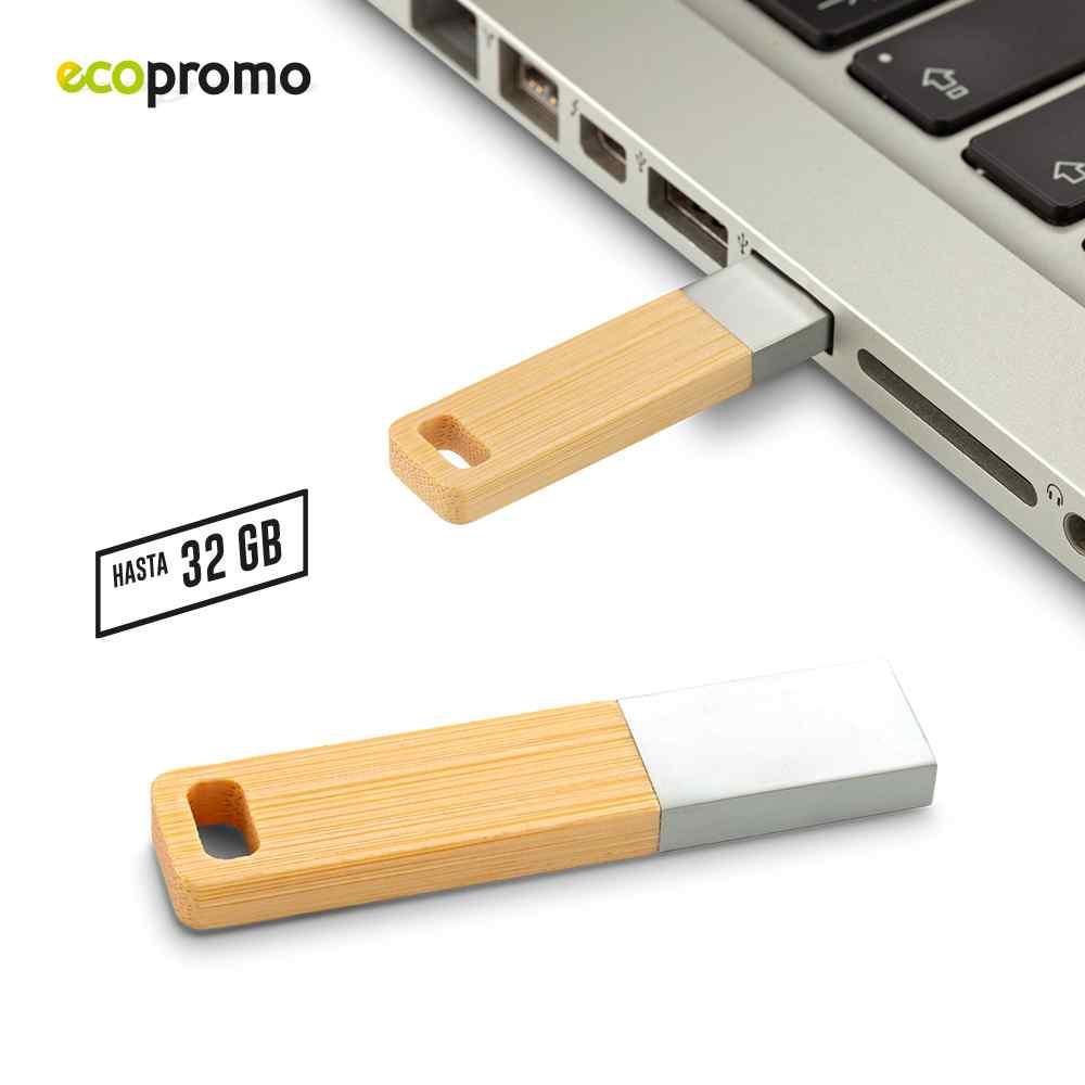 Memoria Usb Mini Bamboo Precio Neto personalizado con logo
