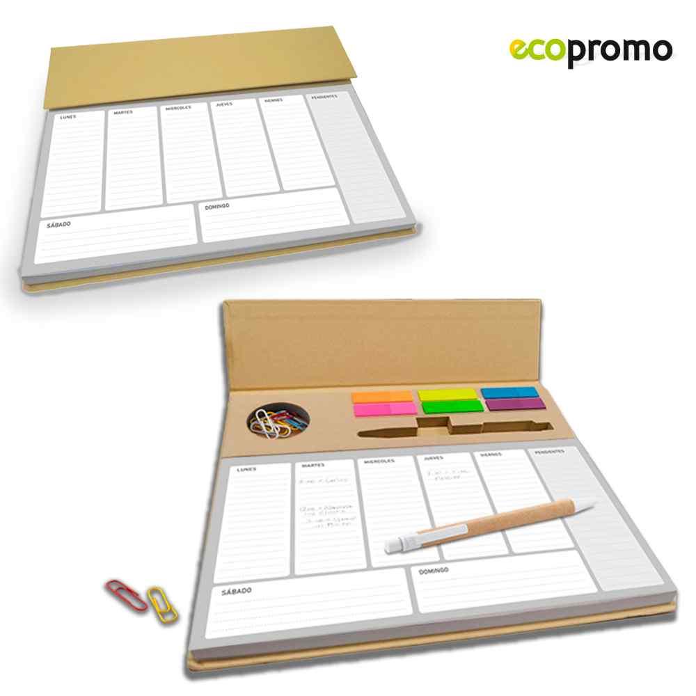 Planeador Semanal Ecológico personalizado con logo