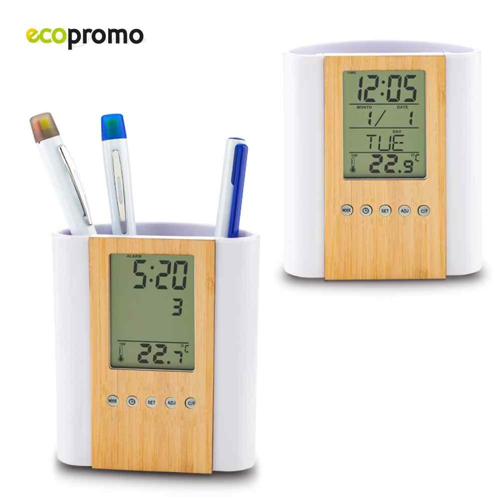 Reloj Portaboligrafo Crystal Bamboo personalizado con logo