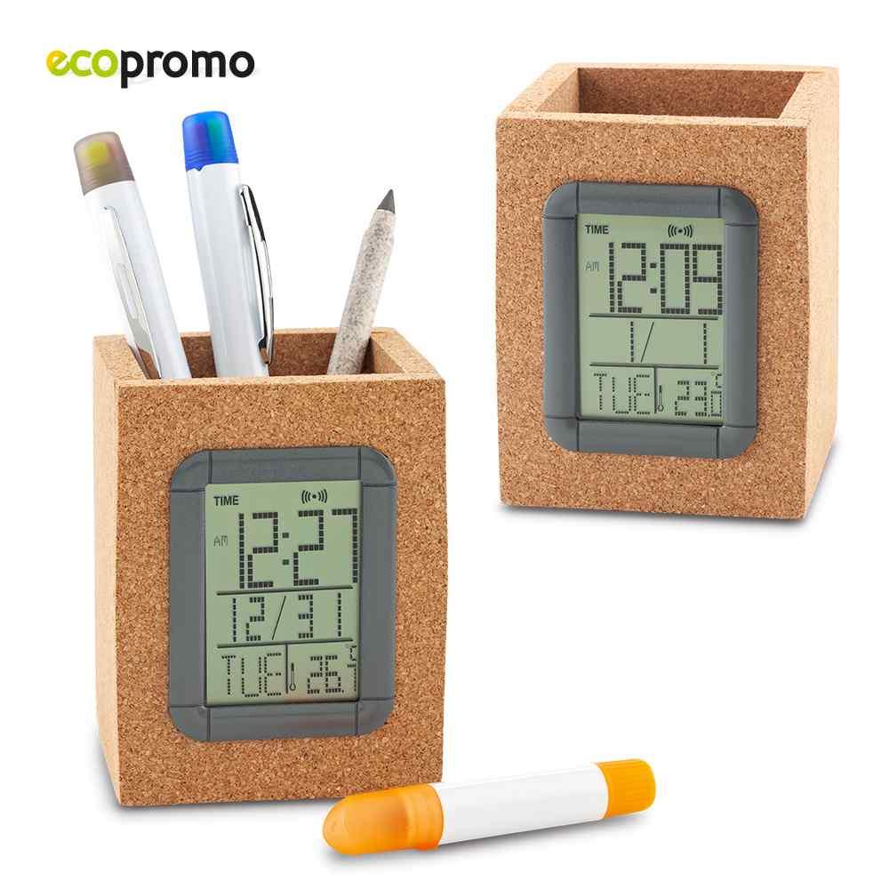 Reloj Portaboligrafos Cork personalizado con logo