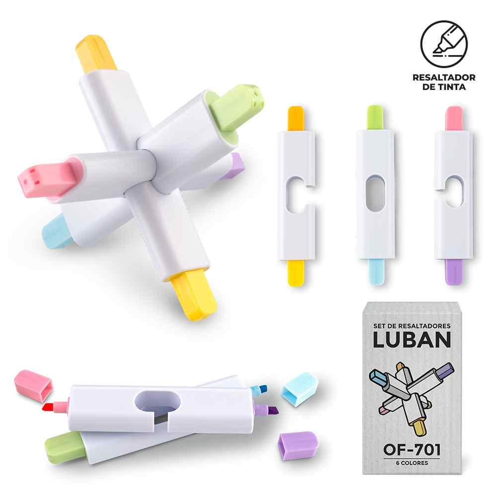 Set de Resaltadores Luban personalizado con logo