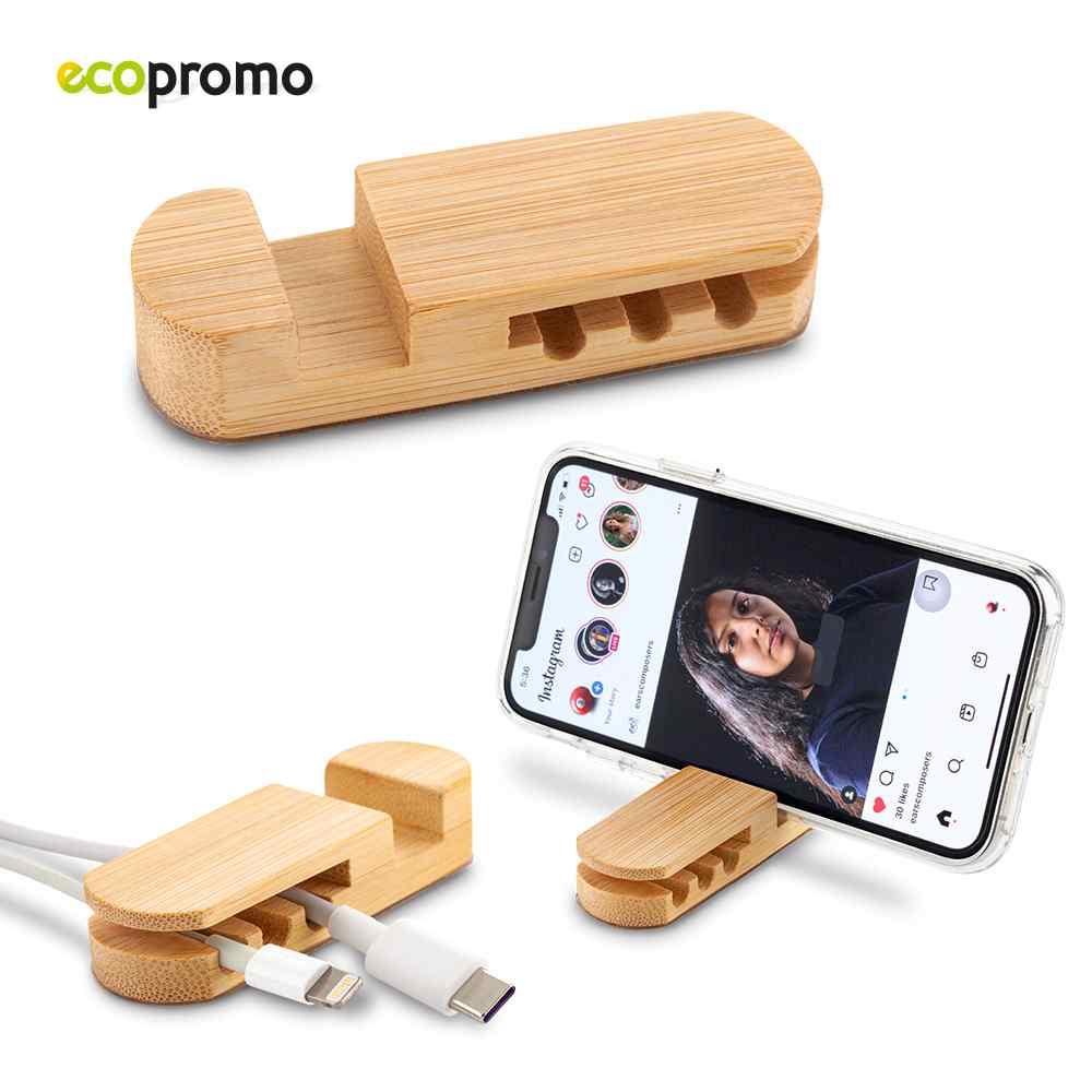Soporte Para Móviles 2-1 Bamboo personalizado con logo