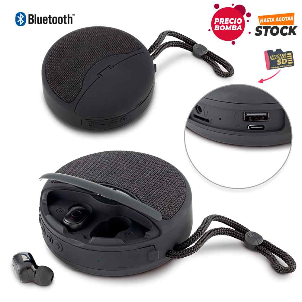 Speaker Bluetooth Con Audífonos